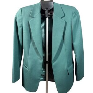 Pendleton Virgin Wool Blazer Dark Green Tailored Jacket Petite 4